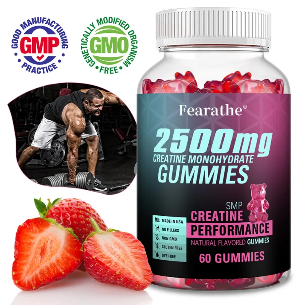 Creatine Monohydrate Gummies 2500mg for Muscle Strength Energy Endurance Workout Performance Muscle Builder for Men Women