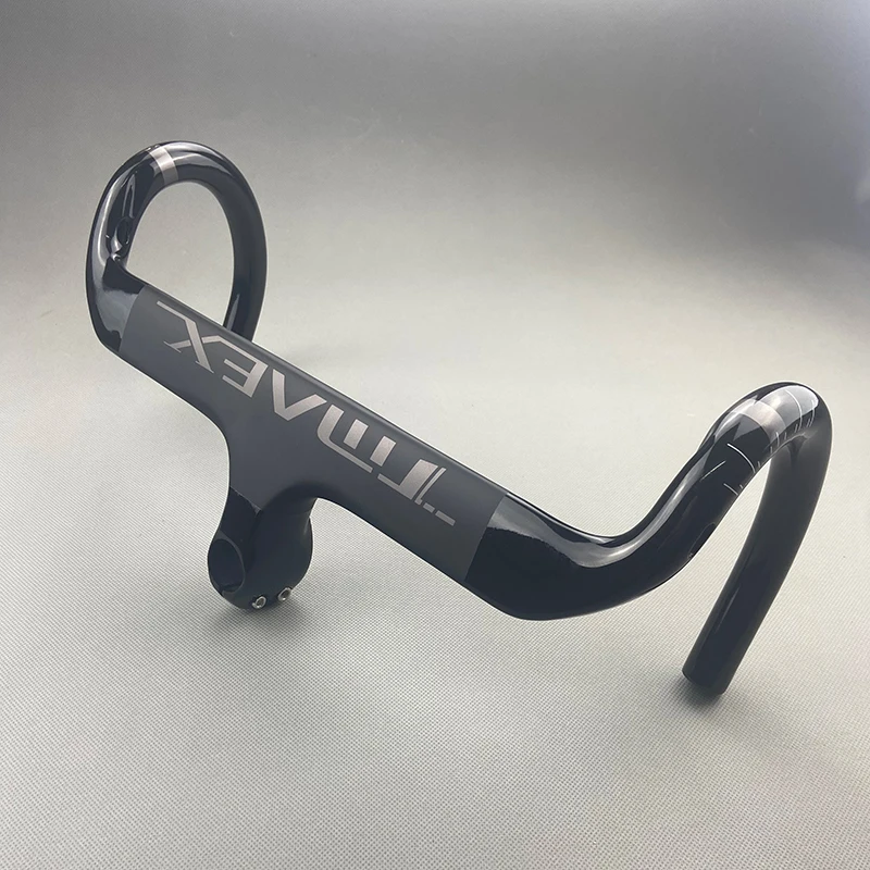 Silver color logo 400/420/440mm All-carbon fiber Ultra-light downward bending integrated Bend handle  suitable for road bicycles