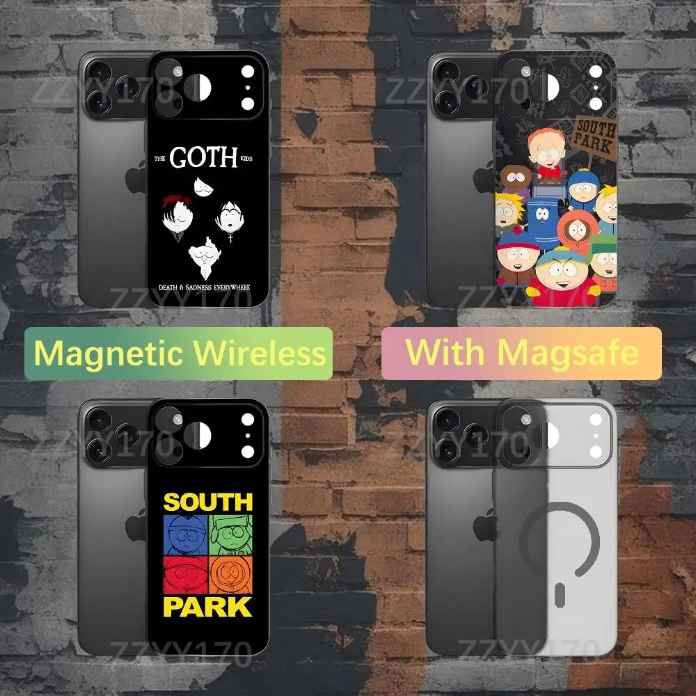 

South P-Park Cartoon Phone Case For iPhone 17,16,15,14,13,12,X,XS,Pro,Max,Plus,E,Air,Mini with Magsafe Magnetic Frosted Clear