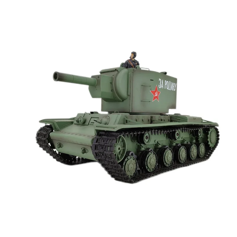 Henglong tanque con control remoto KV-2 puede lanzar pistas para fumar, modelo militar eléctrico grande para adultos, coche de juguete para niños