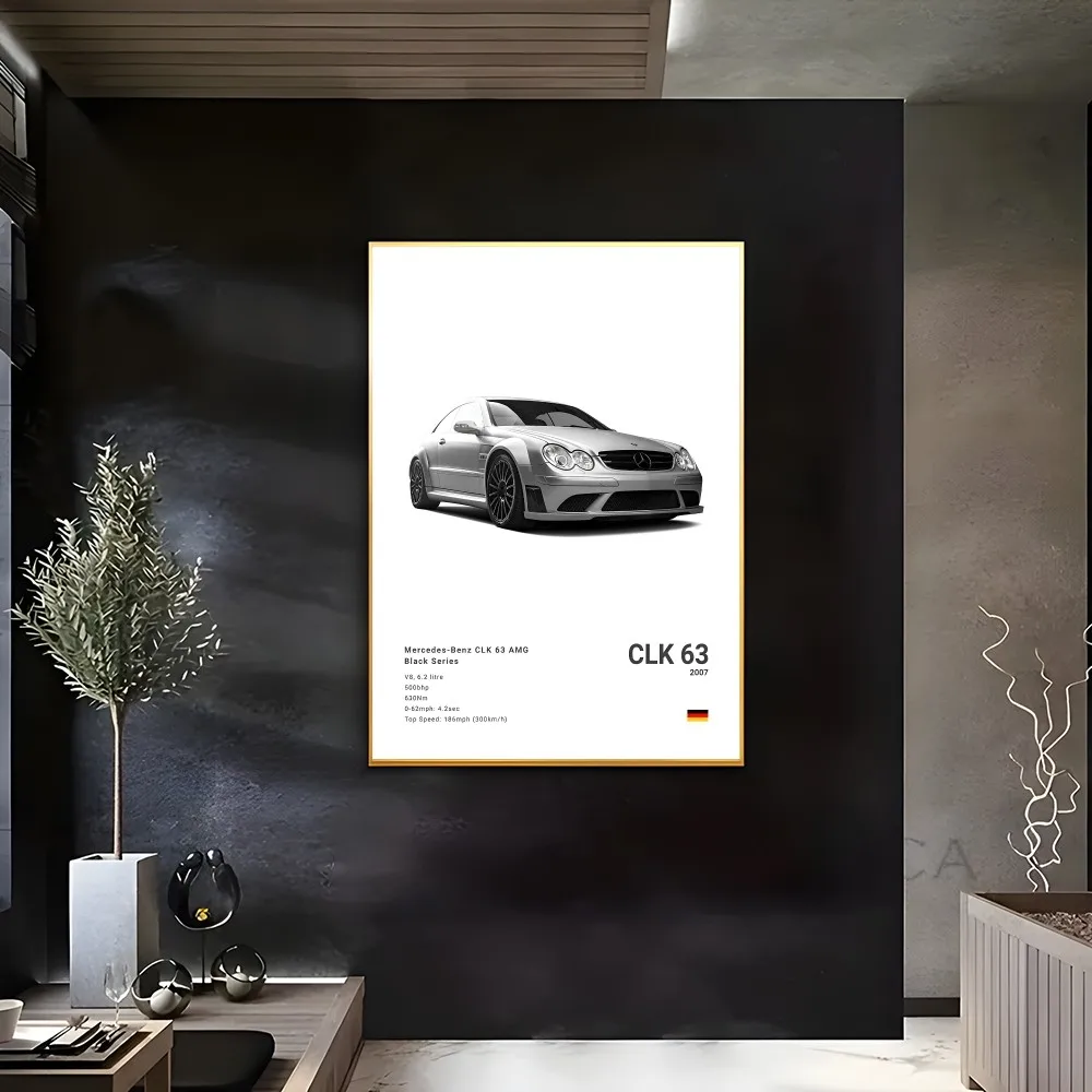 M-Mercedes-B-Benz-AMG GT 300 500SL SLS R Poster Sticky Wall Art Printing Waterproof Home Living Bed Room Bar Aesthetic Decor