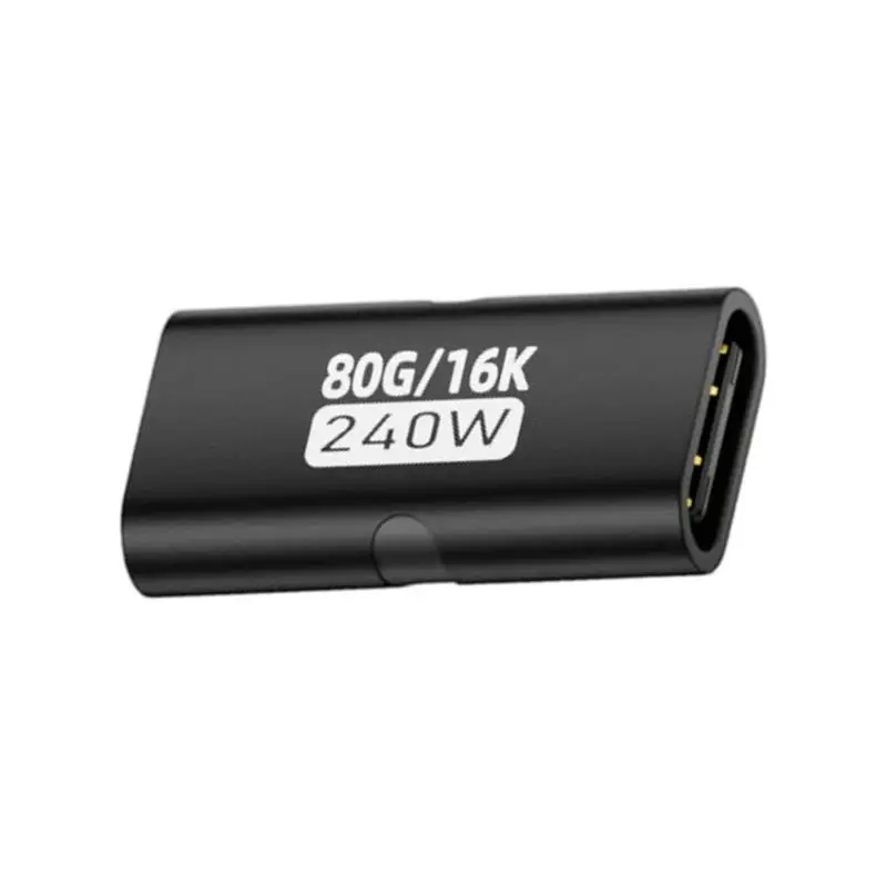 Aluminum USB C Female to Female Adapter 240W 80Gbps 16K/60HZ Type C Converter Fast Charging Adapter for Phone Laptop
