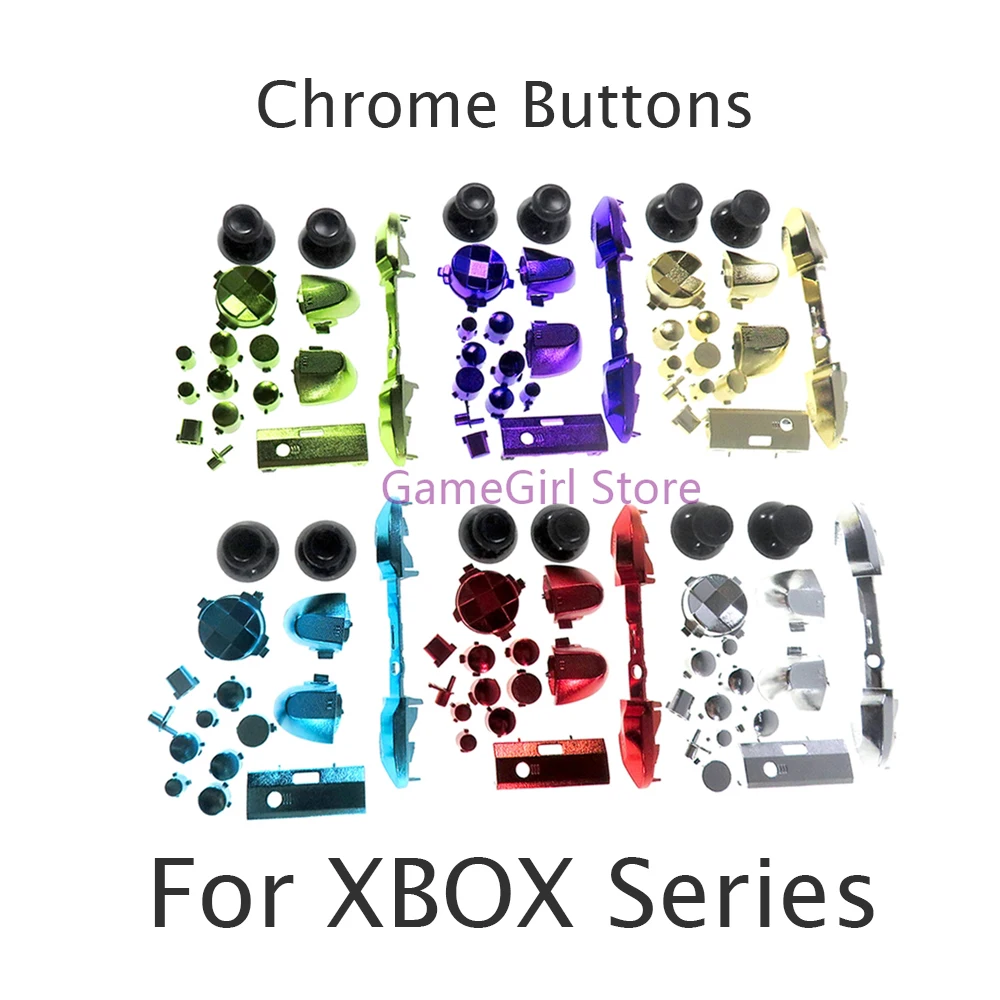 

12sets Chrome Full Set Buttons LB RB LT RT Bumper Triggers D-pad ABXY Keys for Xbox Series S X Controller Replacement