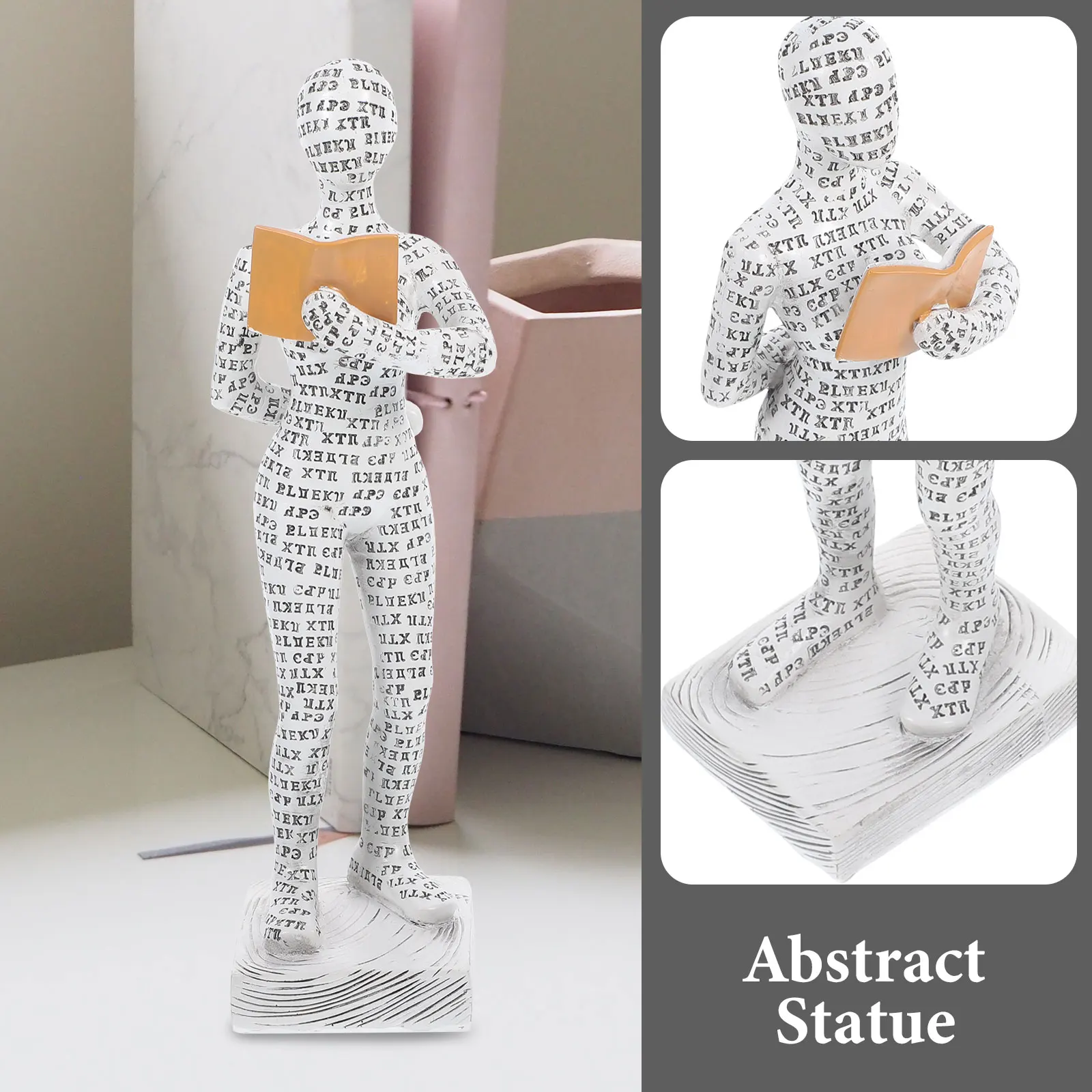 

Reading Woman Ornaments Decoration Vintage Home Abstract Women Statue Figurine for Desk Resin Sculpture Mold