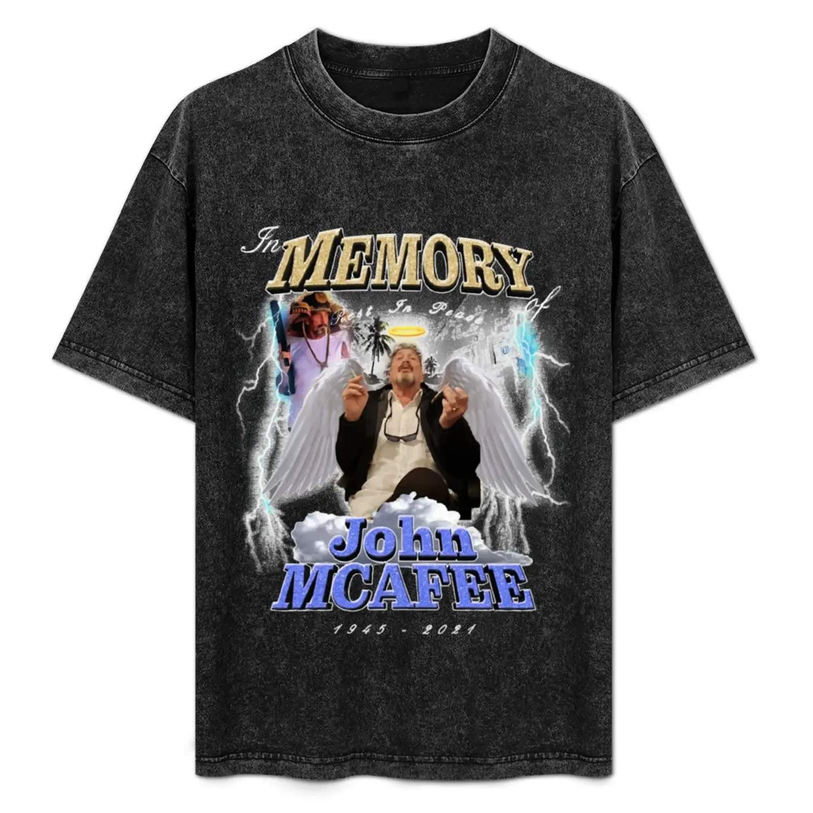 

Great Model Rest In Peace John Mcafee Cool Graphic Gift T-Shirt Work Comfort T-Shirt for Men
