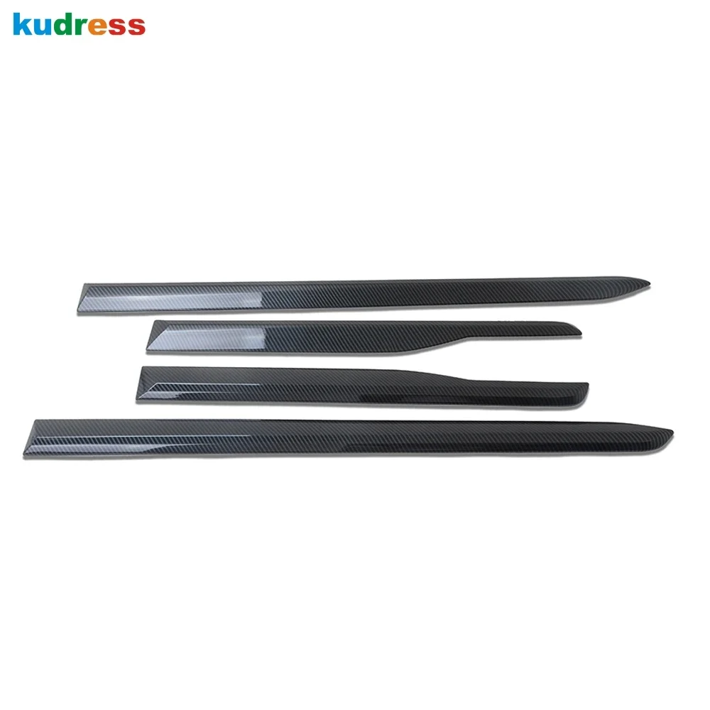 Side Door Body Trim For Hyundai Santa Fe 2019 2020 2021 Carbon Car Door Line Panel Streamer Molding Garnish Strip Accessories