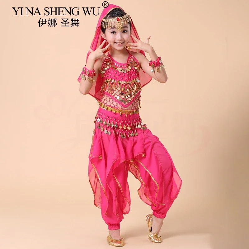Children's Belly Dance Professional Costume Kids Indian Bellydance Clothes Girl Bollywood Dancing Stage Performing Wear Suit New