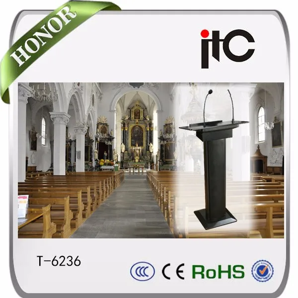 ITC Manufacturer Professional Digital Podium Wooden Lectern For Conference Classroom Church Podium For Sale