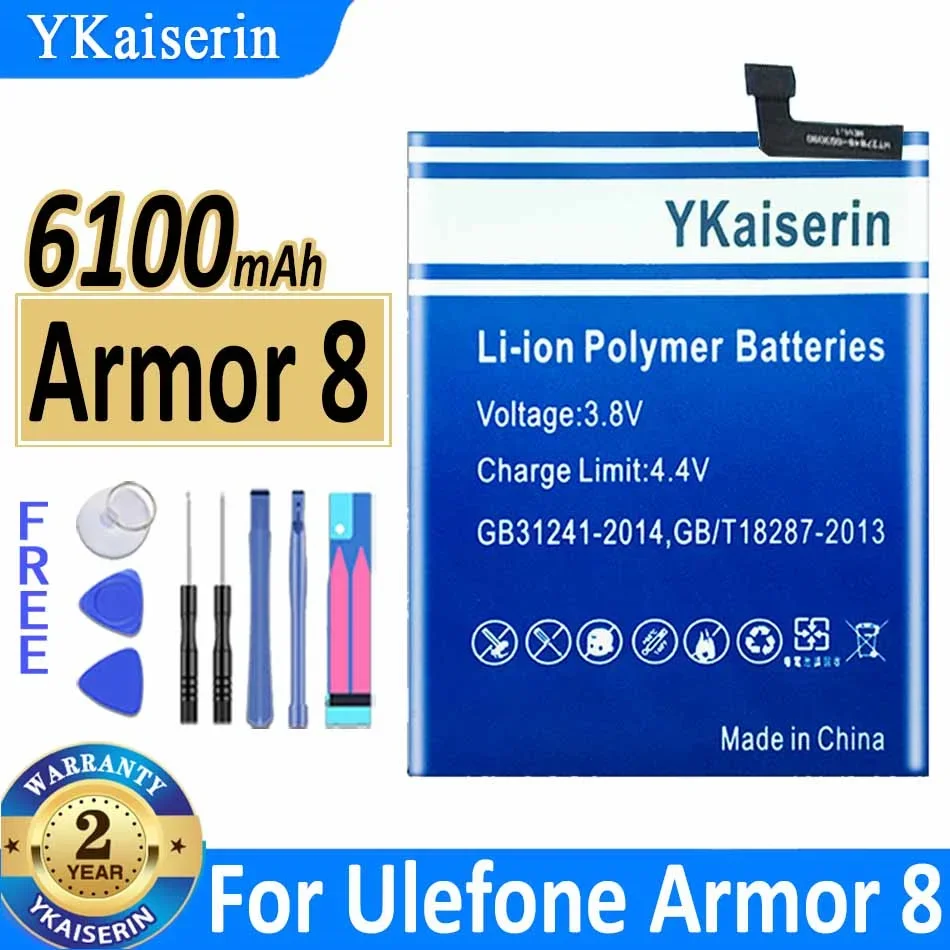 

6100mAh YKaiserin Battery For Ulefone Armor 8 Armor8 Mobile Phone Bateria