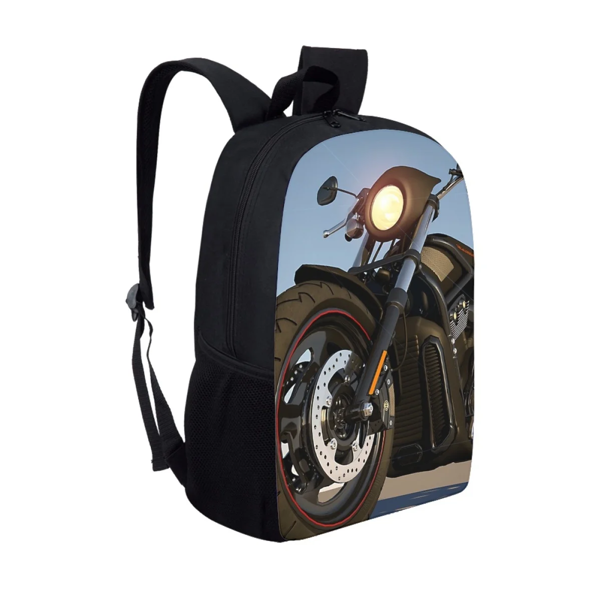 Classic Anime Motorcycle Print School Bags For Boy Trendy Cool Backpack Men Teenagers Bookbag High Capacity Mochila Escolar Bag