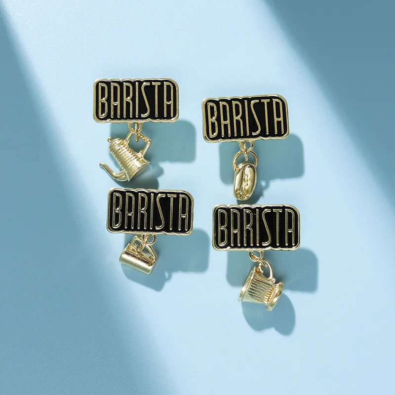 4 ชิ้น/เซ็ตเครื่องชงกาแฟชุดเข็มกลัดเคลือบ Bean เครื่องบดกาต้มน้ําถ้วยกระเป๋า Barista Badge Punk Lapel Collection Pin เครื่องประดับของขวัญ