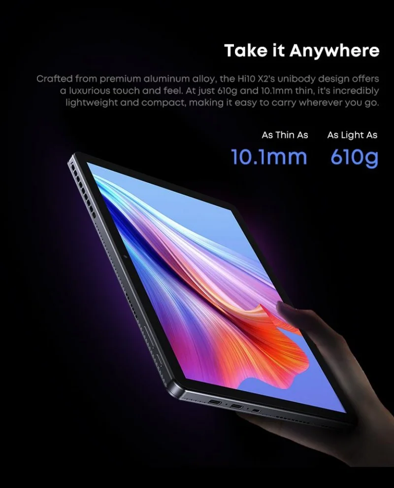 Chuwi hi10 x2 tablets dual-core intel 10th i3-10100Y 8gb ram 256gb rom intel uhd gráficos 615 10.1 "tela lcd 2 em 1 tablet ﻿