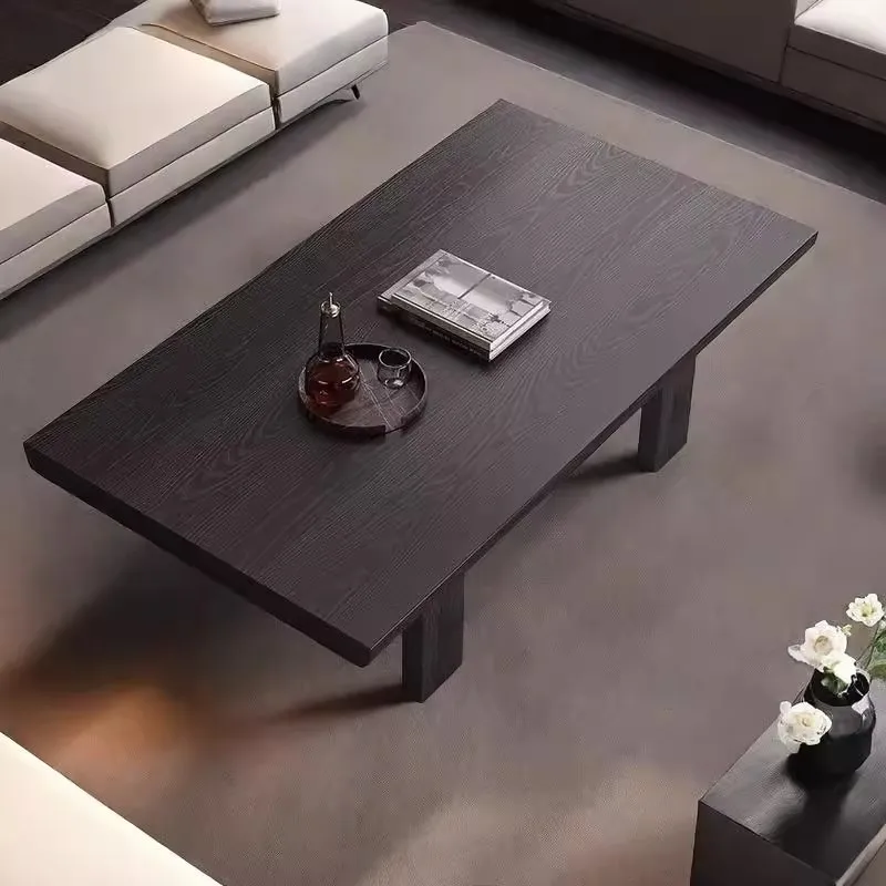 Full solid wood coffee table living room home designer B & B retro rectangular black coffee table table