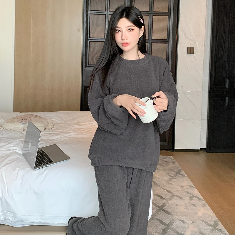 

Pajama Sets Rayon Women Silk Lavender Tone Spring Loungewear Thin Female Sleepwear Smooth Elegant Romantic Silky Feel Night Wear