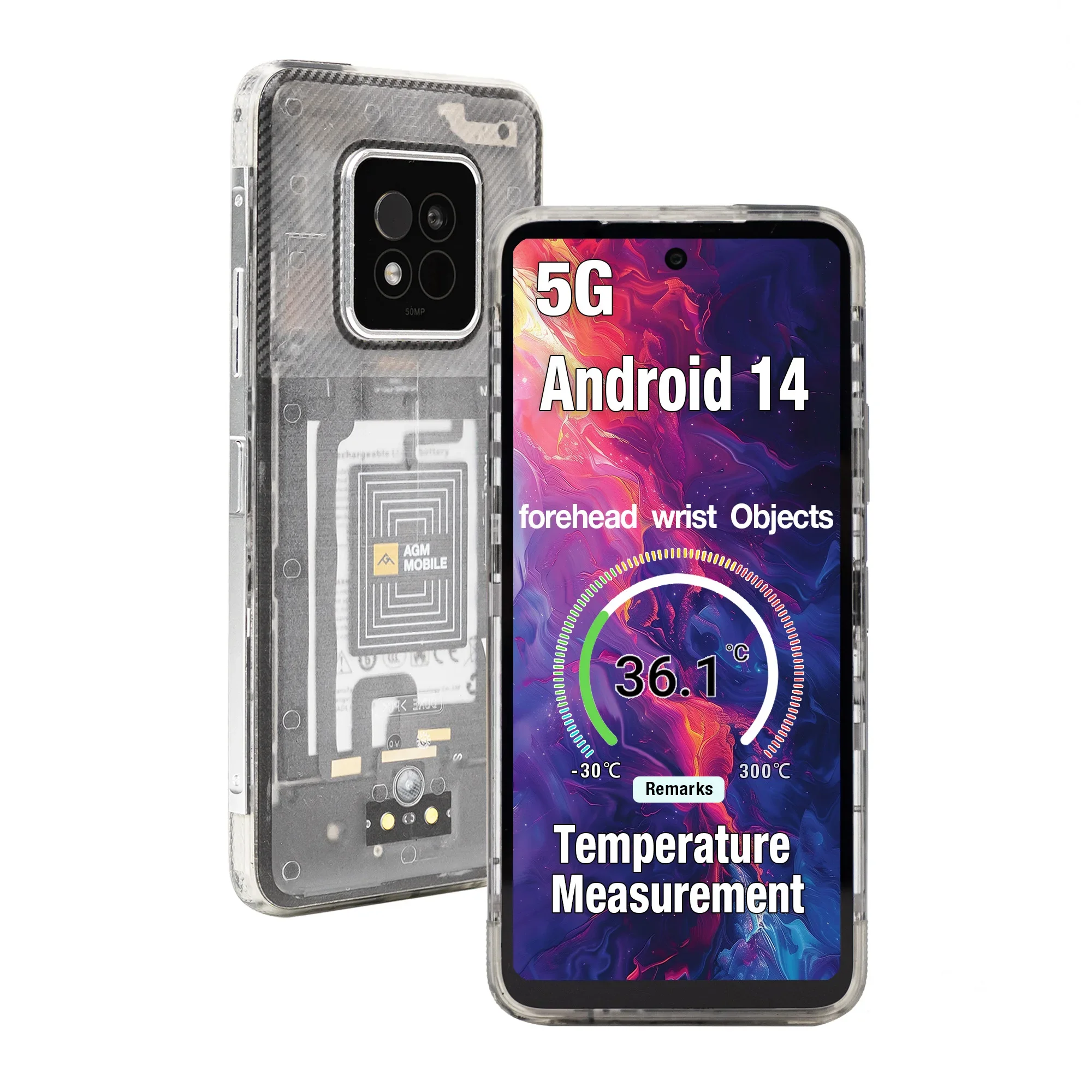 

AGM X6 Phantom 5g Android 14 Temperature Measurement 50MP Camera NFC Waterproof Celulares Telephone Smartphone 5g Rugged Phone