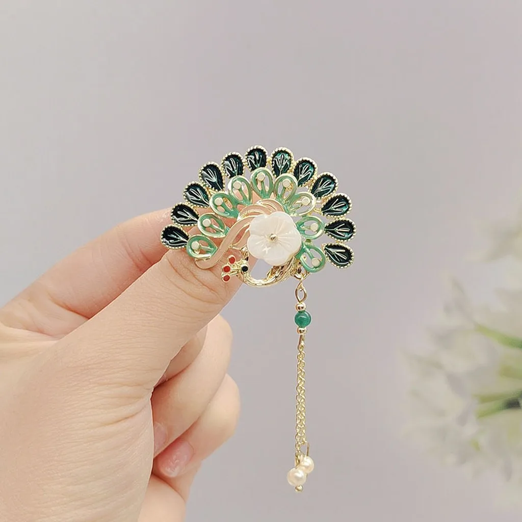 Enamel Lapel Pin Oriental Pearl Pendant Pin Chinese Brooch Retro Flower Brooch For Commuting Shawls Sweaters