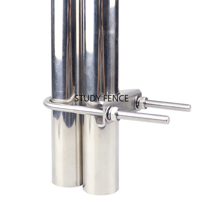 2pcs Stainless Steel U-shaped Fixture Steel Pipe Fasteners Antenna, Pipeline Fixture U-shaped Fixed Fixture Hardware Accessories