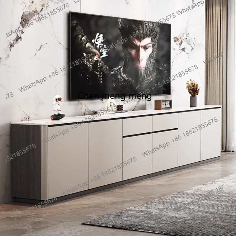 

Slate TV Cabinet High 80cm Bedroom Modern Simple Floor Solid Wood Storage Locker Integrated