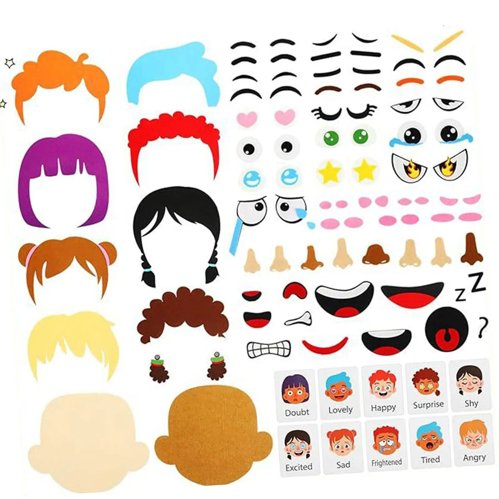 Social Emotional Learning Faces Games, Activities Learning Make A Funny Faces Stickers Games for Boys Girls