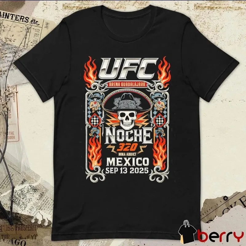 

UFC Guadalajara Noche 320 MMA Addict Mexico T-shirt for Sports, Leisure, Fashion, Adults and Children, Pure Cotton