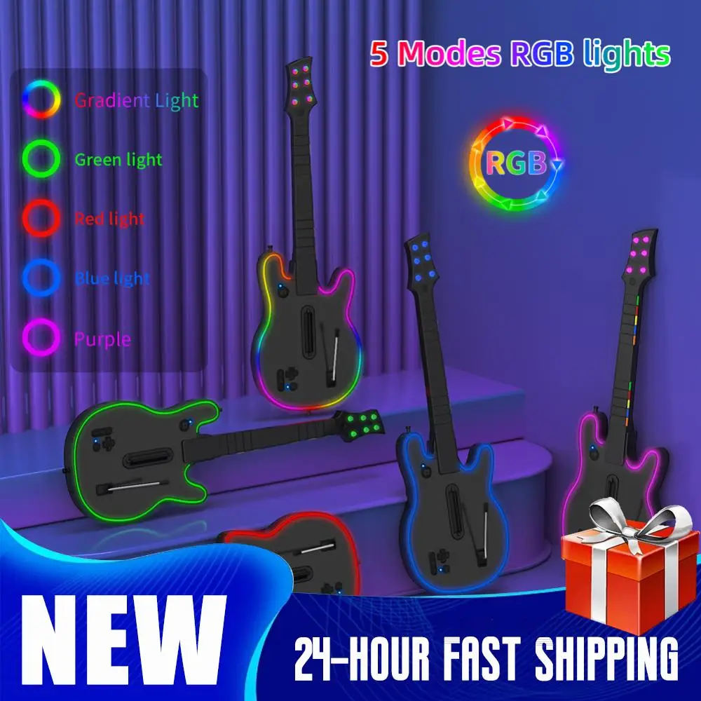 

Wireless Guitar Controller with Strap & Wireless Dongle Wireless PC Guitar Controller Console Gamepad for PS4 PS3 PC Guitar Hero