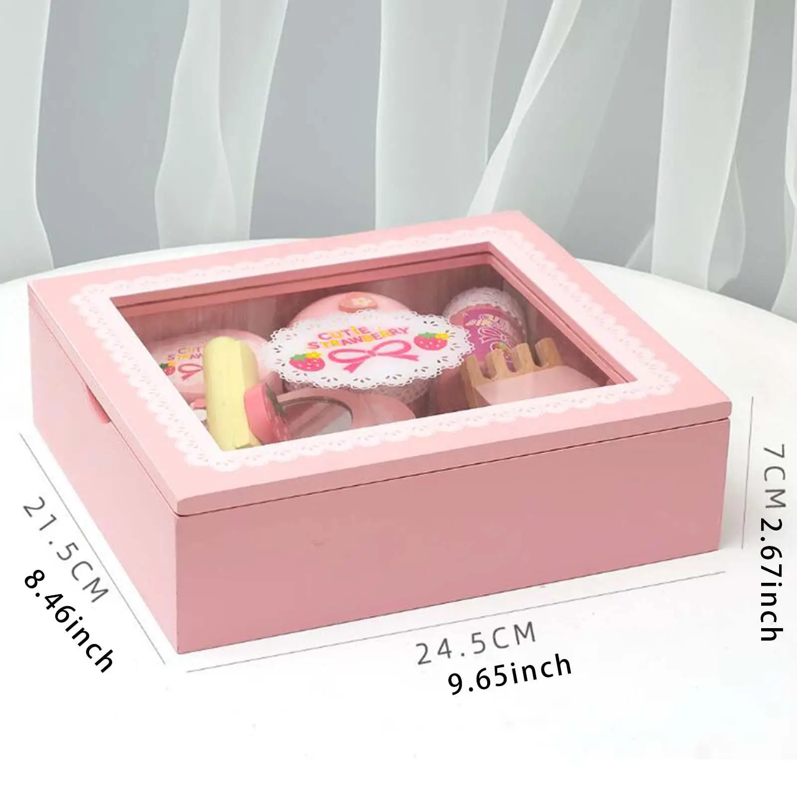 Wooden Makeup Beauty Toy Set Cosmetic Toy for Girls Pretend Play Salon Toys for Birthday Toys Gift Halloween Girls Children Kids