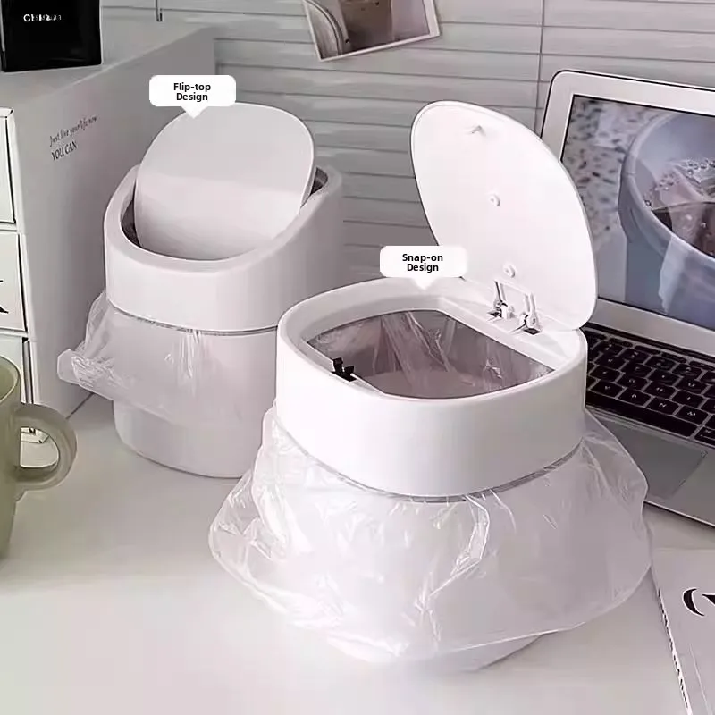 

Мусорное ведро с крышкой для дома, креативный дизайн, для спальни, настольное, простое, компактное, с крышкой