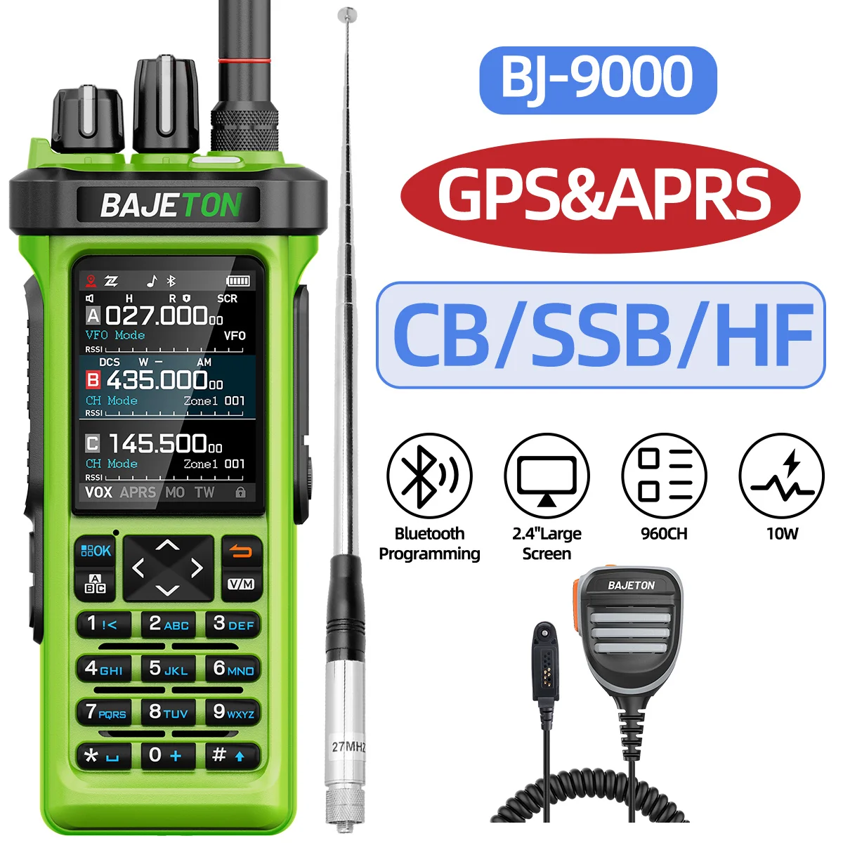 BAJETON BJ-9000ハンディー無線機 受信専用機(送信不可) S7975cfee1cc943f298ef384b87c23
