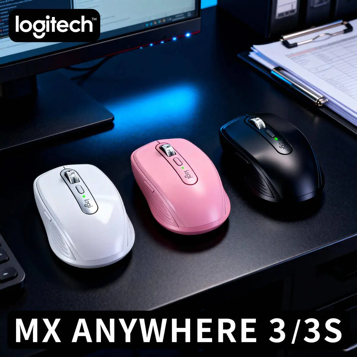 

Logitech MX Anywhere 3S Ergonomic Mouse Bluetooth 4000DPI Rechargeable for Laptop Desktop Office