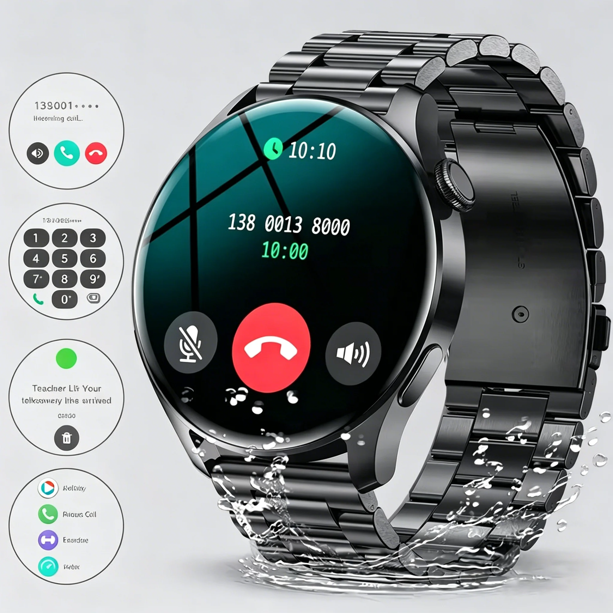 Novo Smartwatch para Homens e Mulheres com Chamada BT, Lembrete de Mensagens, Monitor de Saúde, Smartwatch 2026, Relógio Esportivo à Prova d'Água, Mos