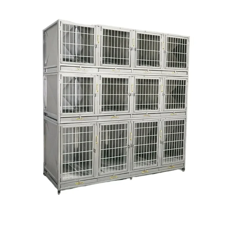 Double-layer stainless steel dog cage Inpatient Small dog Multi-layer mother-child Storage cage