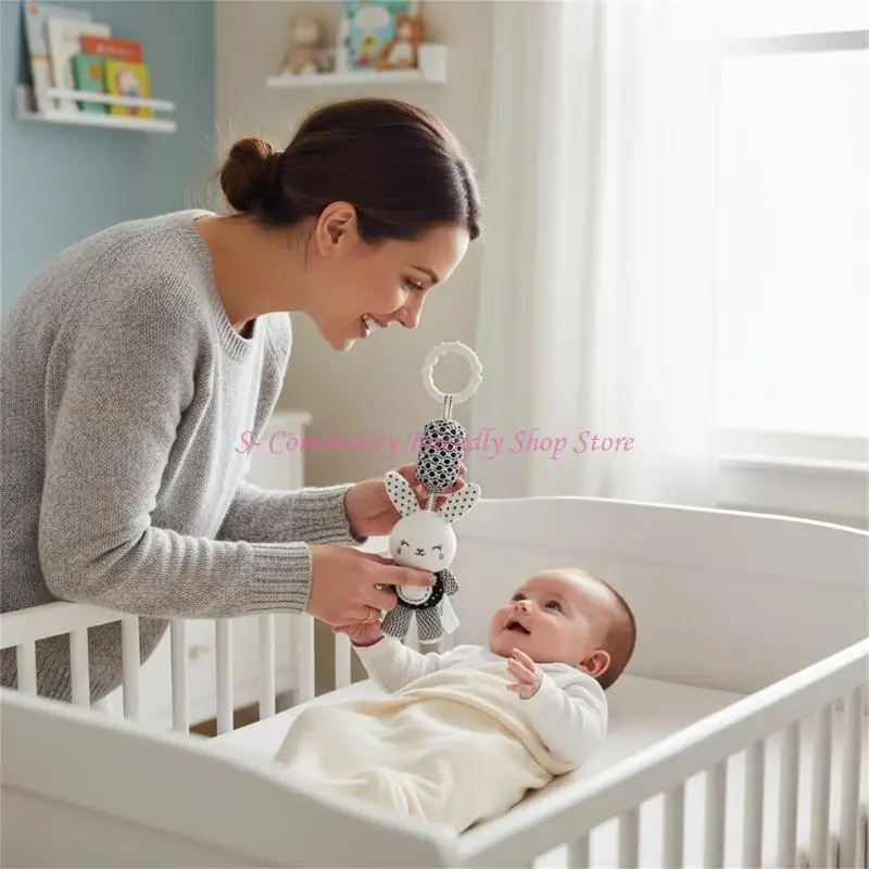 85AE 新生児発達ベビーカーぶら下げソフトぬいぐるみ動物ベッドベルベビーベッドモバイル