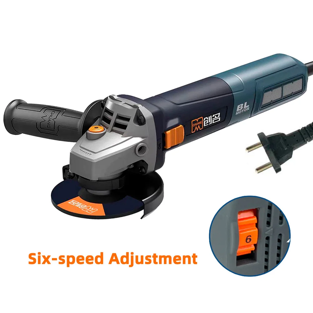 

CA1010T 6-Speed Variable Speed 1300W 100mm(4 Inch) Professional Power Brushless Motor Portable Angle Cutting Grinding 220V