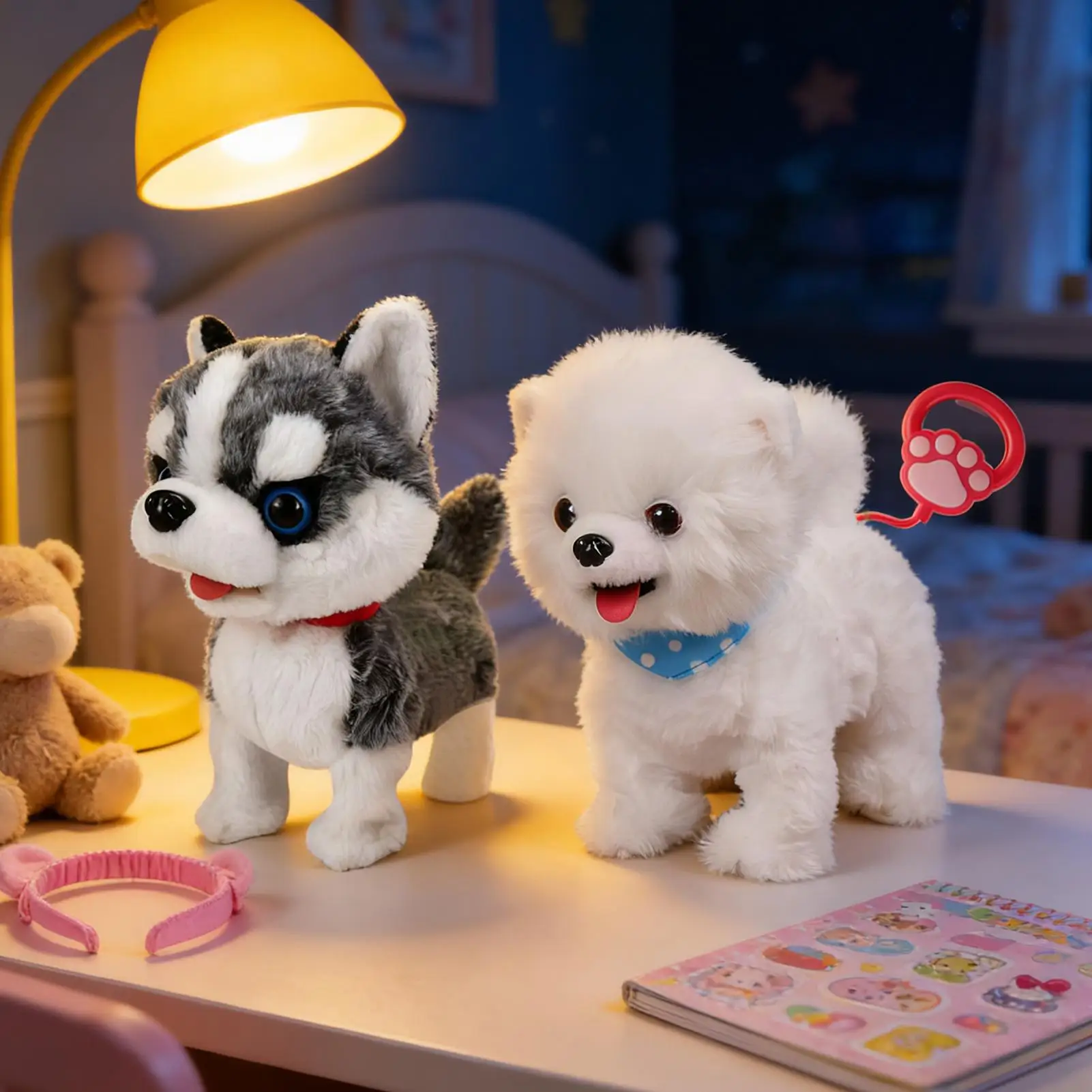 Robot Puppy Realistic Dog Stuffed Animals Robotic Pretend Play Puppy Pets For Youth Boys Girls Home Travel Classroom Bedroom