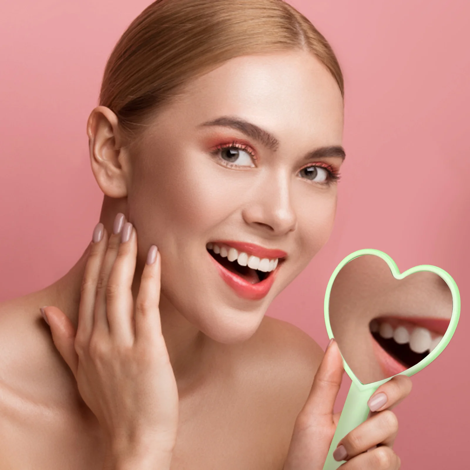 

12 Pcs Make up Mirror Hand Held Mirrors Compact Cute Grooming Handheld Makeup Heart Shaped