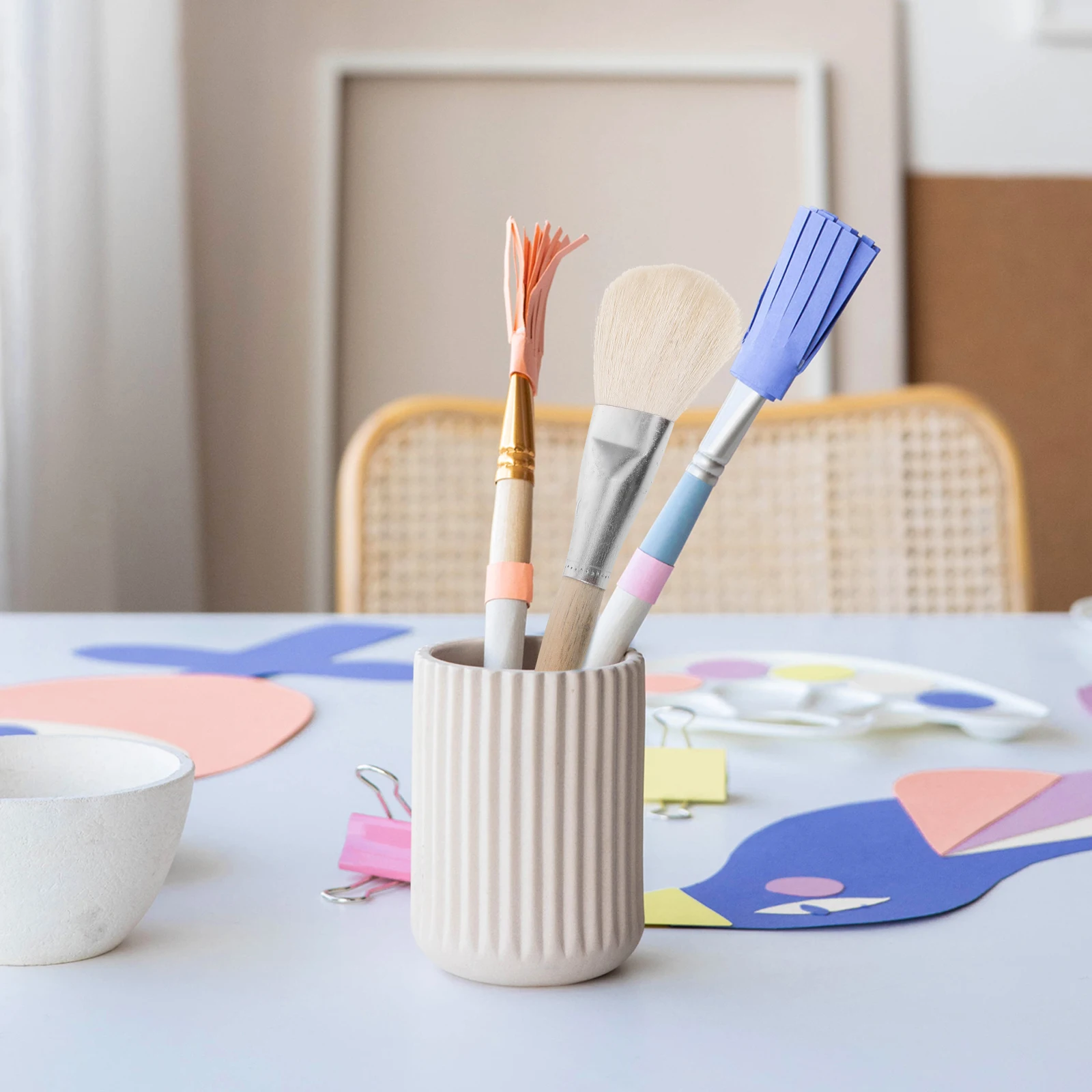 

2Pcs Soft Wool Art Paint Brushes for Wall Ink Craft Glue Applying Small Enamel Sweet Stamp Round Sot Painting Tool