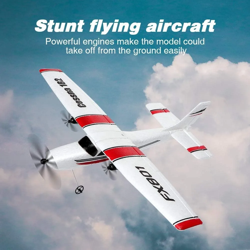 Ready-to-Fly 2.4GHz 2-Channel Remote Control Airplane, DIY Durable EPP Foam Airplane with Built-in 3-Axis Gyro System
