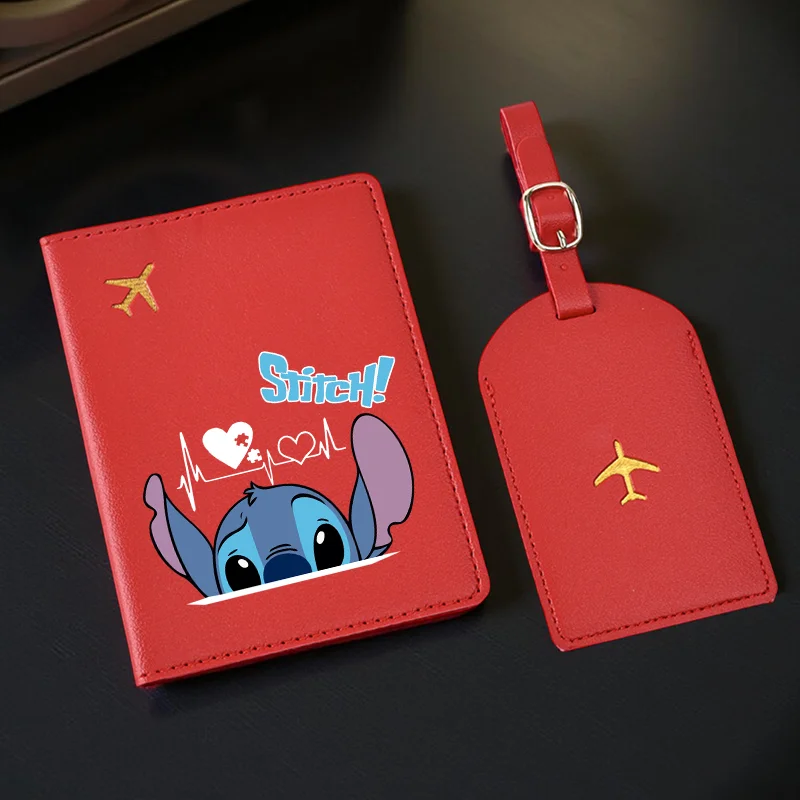 ซองใส่พาสปอร์ตแบบเย็บ, ชุดซองใส่พาสปอร์ตและป้ายติดกระเป๋าเดินทาง, อุปกรณ์เสริมสำหรับการเดินทางทำจากหนัง PU สำหรับผู้หญิงและผู้ชาย