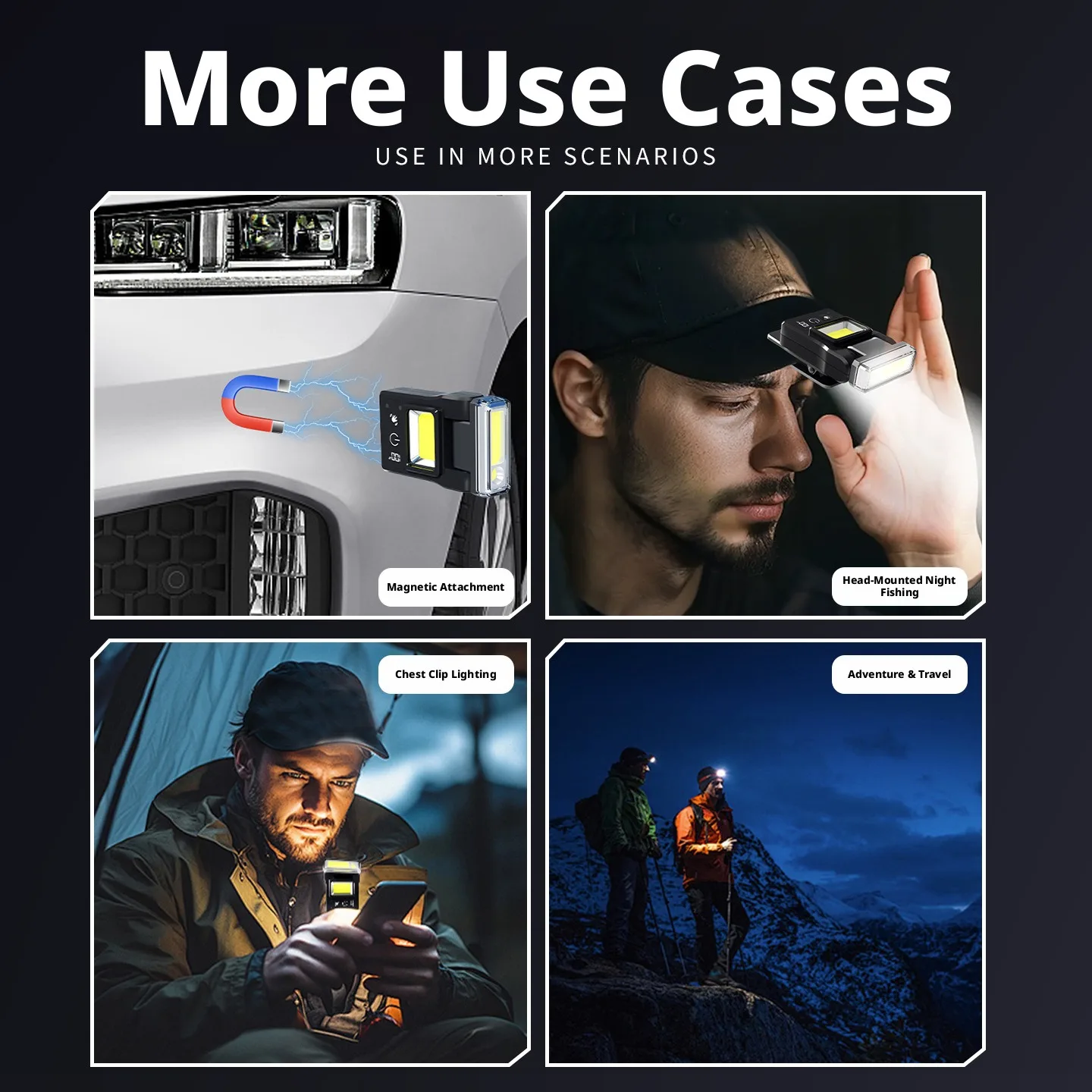 High Brightness  Multi Light Source Side Light Flashlight LED Head Mounted Intelligent Sensing Outdoor Multifunctional Headlight
