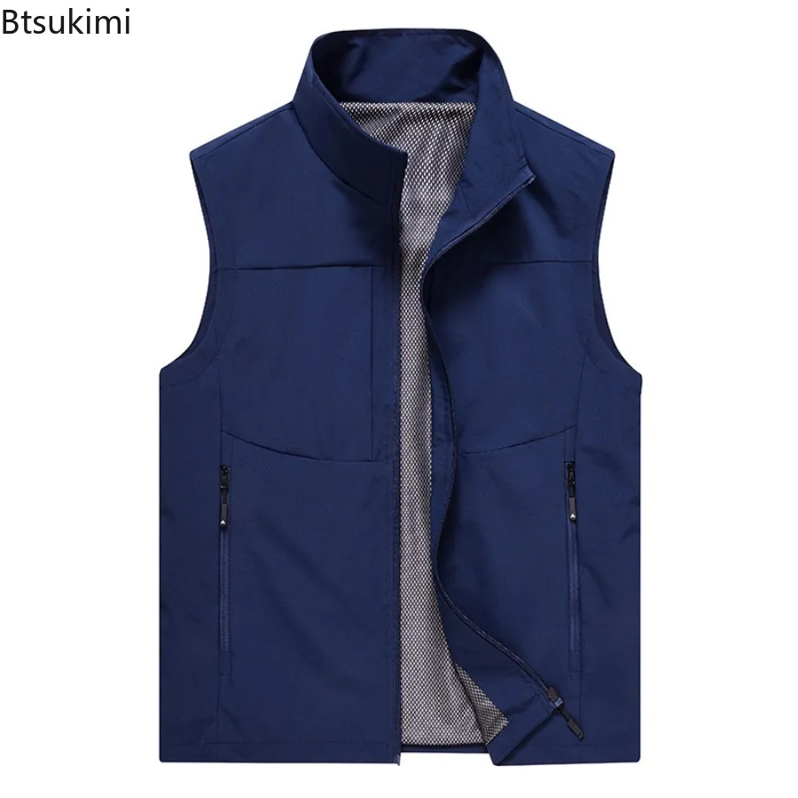 Spring Autumn Men's Outdoor Casual Vests Lightweight Multi-pockets Breathable Waistcoats Men Climbing Fishing Sleeveless Jackets