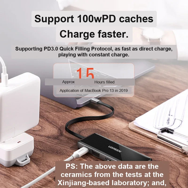 UGREEN CM305 70552 USB C Hub 9 in 1 Docking Station VGA Gigabit Ethernet 3 USB PD SD TF Card Reader