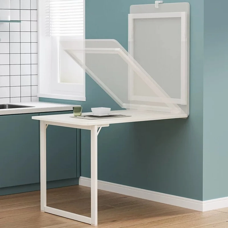 Wall Mounted Foldable Dining Tables Hidden Drop Leaf Desk for Kitchen Space Saving Computer Table Multi-functional Bedroom Table