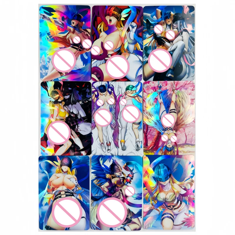

9Pcs/set Anime Sexy Fully Nude Card Hyuga Hinata Naked Girl Collection Card Refractive One Piece Mai Shiranui Dragonball Gift