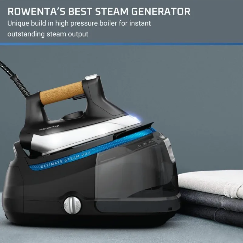 Rowenta,Iron, Ultimate Steam Pro Stainless Steel Soleplate Professional Steam Station for Clothes, 1800 Watts,1.3L RemovableTank