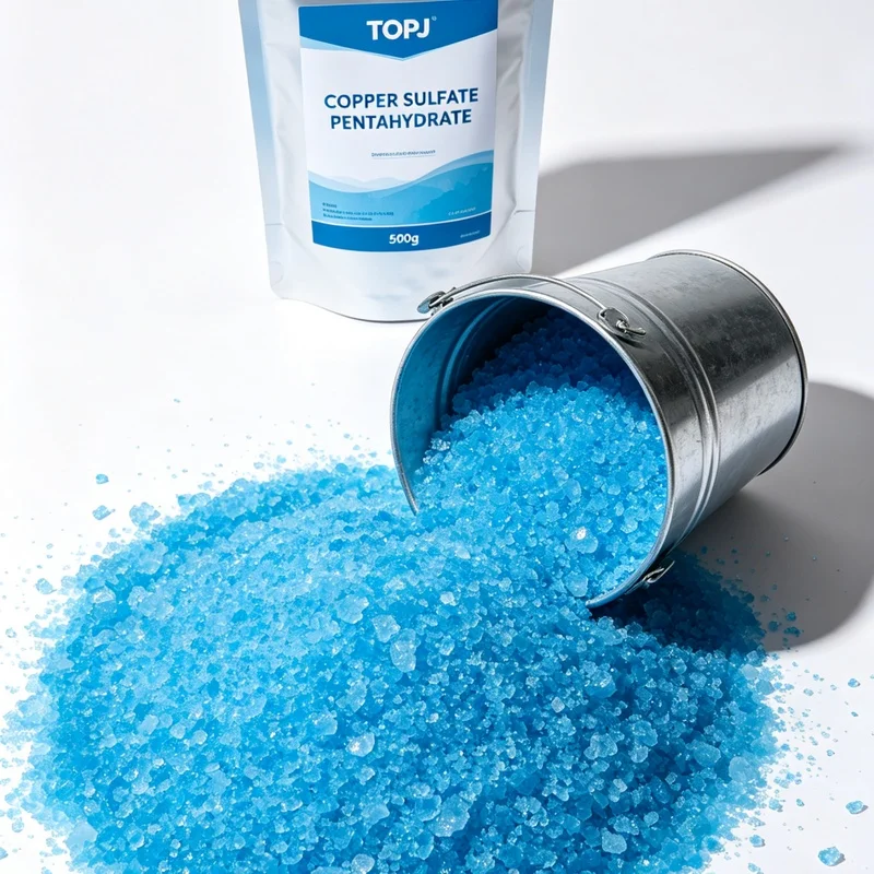 TOPJ Copper Sulfate Pentahydrate 99% CuSO4·5H2O Water Soluble Trace Element Fertilizer 500g Plant Soil Nutrition Supplement