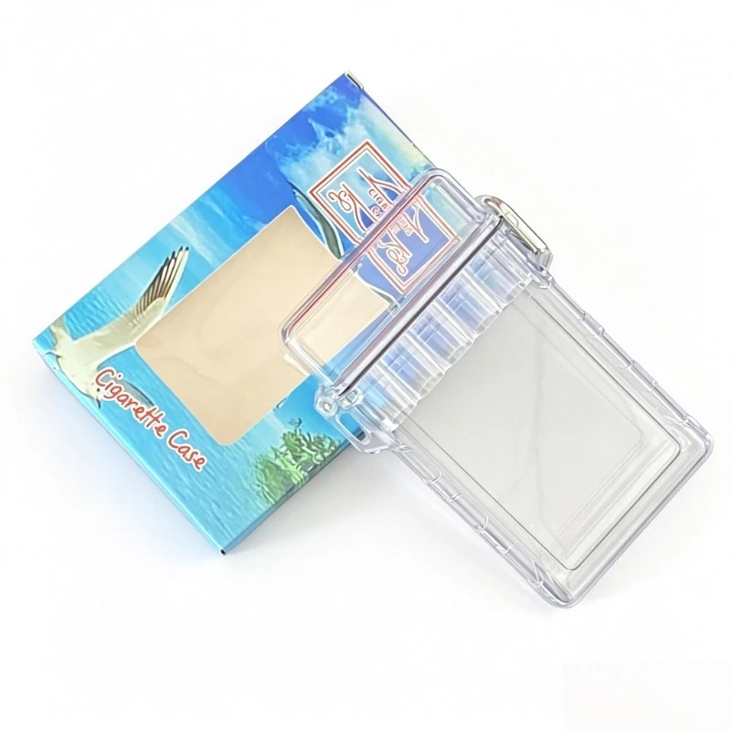 Flip up 3/5 units capacity Transparent Waterproof Cigarette Box Sealed Fashionable Plastic Cigarette Tobacco Case Anti pressure