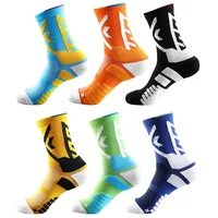 6Pairs/Lot Elite Sport Basketball Socks Compression Running Man Yellow Trend Breathable Long Hiking Damping Athletic Cycling