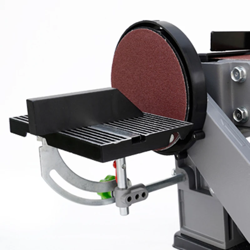Electric Abrasive Belt Grinder BD4*6, 350W with Dust Port, Fixed Angle Polishing Machine for Wood & Metal Processing