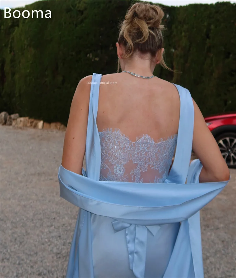 فساتين سهرة طويلة أنيقة من الدانتيل من Booma فساتين حفلات رسمية حورية البحر للنساء بفتحة جانبية بدون ظهر فستان حفلات مخصص