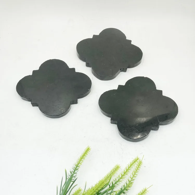 

CHENYISHI 50%-70% Carbon Shungite thermal insulation coaster flower-shaped water coaster home decoration